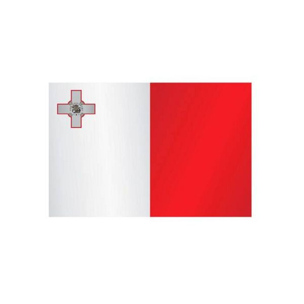 Stein HGS Länderflagge Malta, 100 x 150 cm (Querformat), mit Seil und Schlaufe, FlagTop 160 g/m², für Fahnenmasten 6 m, ohne Hohlsaum, 27191
