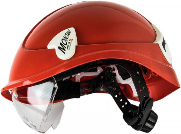 Artilux Montana II Roto S, rot, Schutzhelm mit Drehkopf und Schutzbrille, VE: 20 Stück, 22932