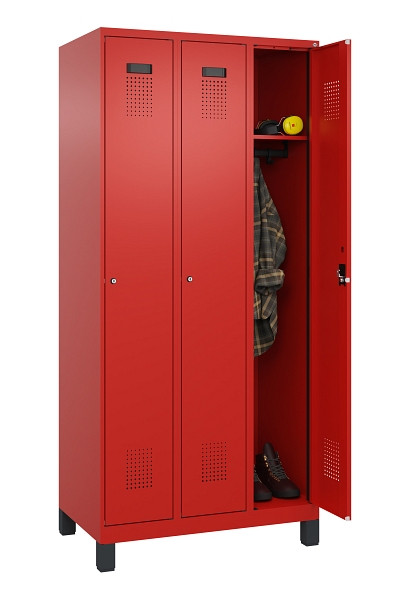 C+P Spind Evolo PLUS, mit Füßen, 3 Abteile, 1950x900x500mm, 3020/3020, Verschluss Zylinderschloss, Ablageböden 3, 049010-30 S10052