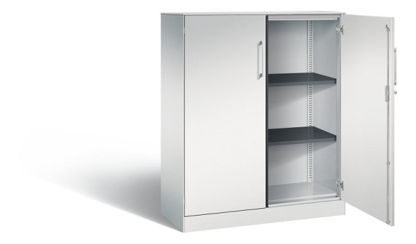 C+P Flügeltürenschrank Asisto, H1310xB1000xT435mm, Farbe: Lichtgrau, Bügelgriff, 3 OH, 141032-000 S10153