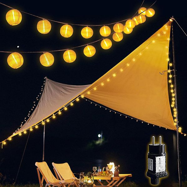 Salcar 10m LED Lampion Außen, 30er Laternen LED Lichterkette, Wasserdicht, 910068