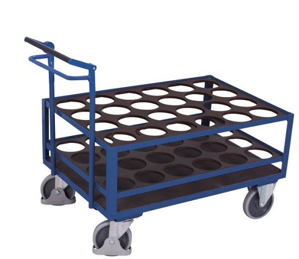VARIOfit Stahlflaschenwagen mit Totmannbremse, Ladefläche: 1.120 x 760 mm, RAL 5010 enzianblau, sw-700.287