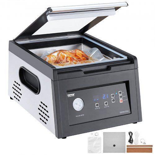 VEVOR Kammer Vakuumierer, 380 W, für feuchte Lebensmittel, Fleisch, kompaktes Design, gewerblich & privat, TSQSZKFKJ380TU5M1001V2