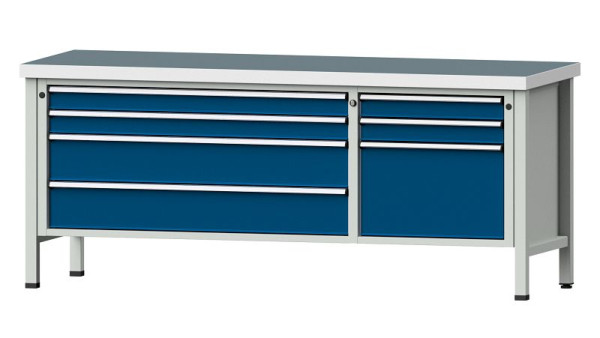 ANKE Werkbänke Kastenwerkbank, Modell 288 V, 2000 x 700 x 850 mm, RAL 7035/5010, UBP 50 mm, 304.638