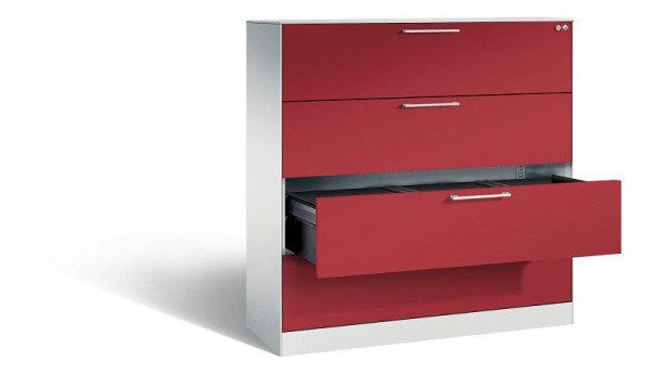 C+P Hängeregistraturschrank Asisto, H1310xB1200xT435mm, Farbe: Lichtgrau, Bügelgriff, 146021-413 S10003