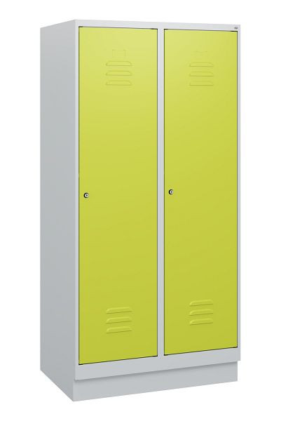C+P Umkleidespind Classic PLUS, Sockel, 2 Abteile, 1630x800x500mm, 7035/0024, Zylinderschlösser, 0800205-22 S10025