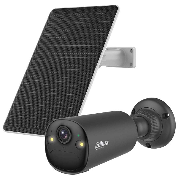 dahua Apollo Bullet C1 8 MP Kit intelligente batteriebetriebene Dualband WLAN-Überwachungskamera mit AOV, Wi-Fi 6, inklusive Solarpanel (schwarz), dha8sw