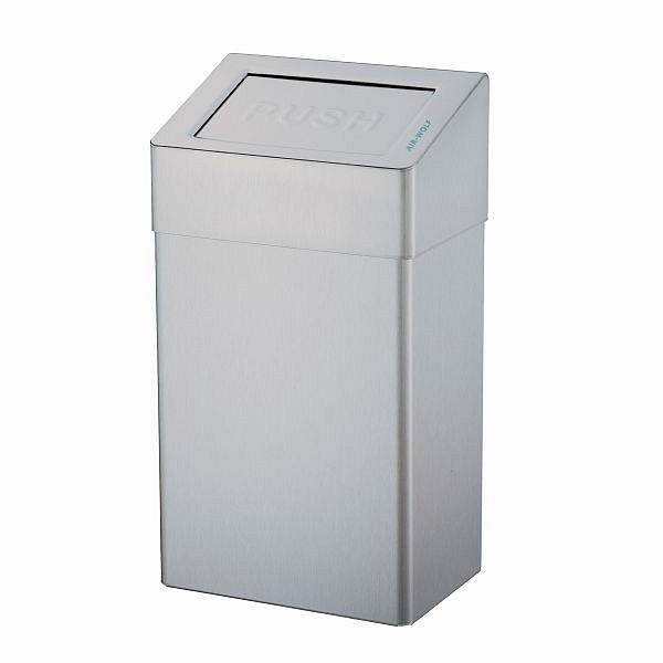 Air Wolf Abfallbehälter mit 18 Liter Volumen, Serie Omega, H x B x T: 507 x 278 x 183 mm, Edelstahl beschichtet, 29-040