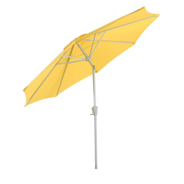 Mendler Sonnenschirm N19, Gartenschirm, Ø 3m neigbar Polyester/Alu 5kg, gelb, 76711