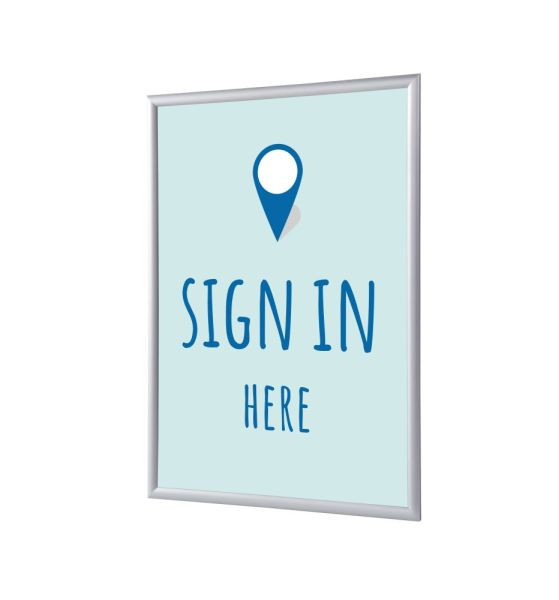 Showdown Displays Klapprahmen A1 Komplettset Hier Anmelden Blau Englisch, KRA1G25LPPI452