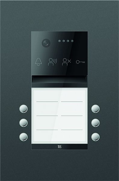 TCS Türkontrollsystem PES PRO IP Video Außenstation 6T 2 Spalten UP RAL7016 anthrazitgrau, AVU400206-0017