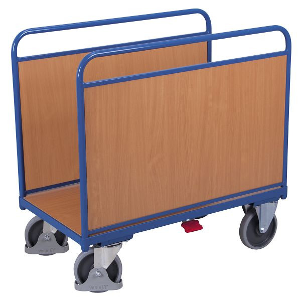 VARIOfit Seitenbügelwagen mit Holzwänden, Ladefläche: 1.060 x 640 mm, RAL 5010 enzianblau, sw-700.200