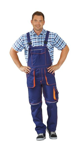 Planam Basalt Neon Latzhose, marine/orange, Größe 54, 6231054
