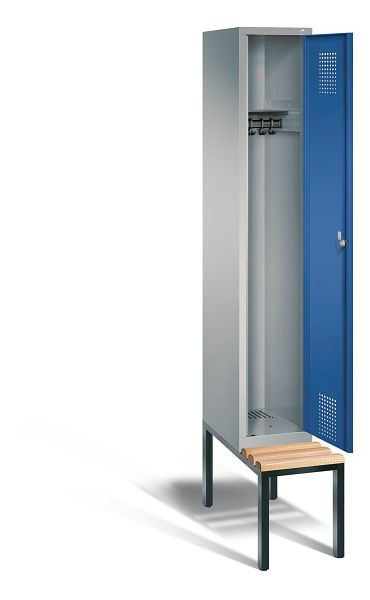 C+P Garderobenschrank Evolo, H2090xB320xT815mm, Farbe: Weißaluminium / Enzianblau, 48050-10 S10160