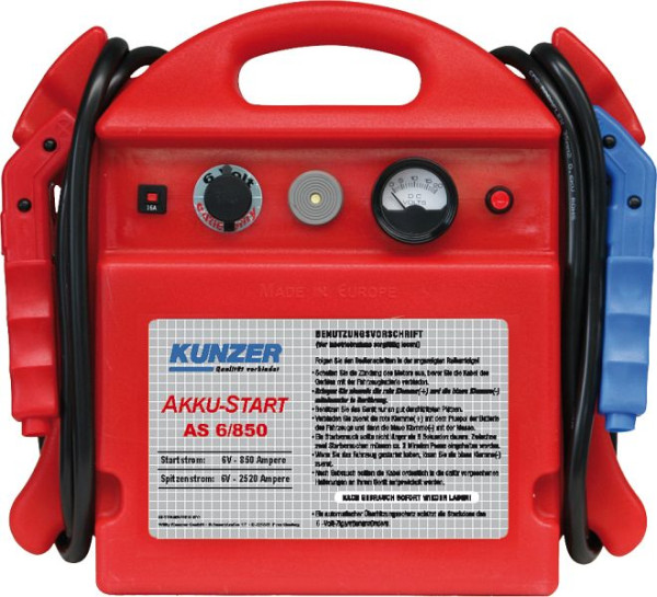 Kunzer AKKU-Start, tragbar 6V 850 A, AS 6/850, 4260625442234