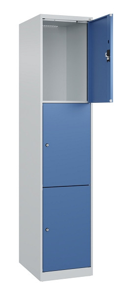 C+P Schließfachschrank Evolo PLUS, 3 Fächer, 1850x400x500mm, 7035/5023, 049000-123 S10008