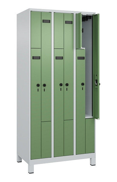 C+P Z-Spind Evolo PLUS, Füße, 6 Fächer, 1950x900x500mm, 7035/6011, Drehriegel, 049013-306 S10006