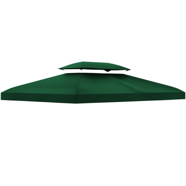 Outsunny Ersatzdach für Metall-Gartenpavillon 3x4 Partyzelt Dach Grün, 84C-102GN