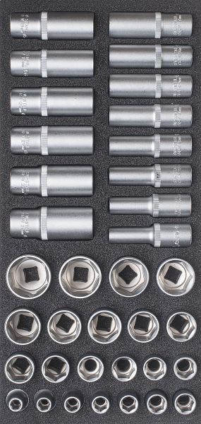 SW-Stahl Werkstattwagensortiment, Steckschlüssel 1/2", 36-teilig, Z3013-17