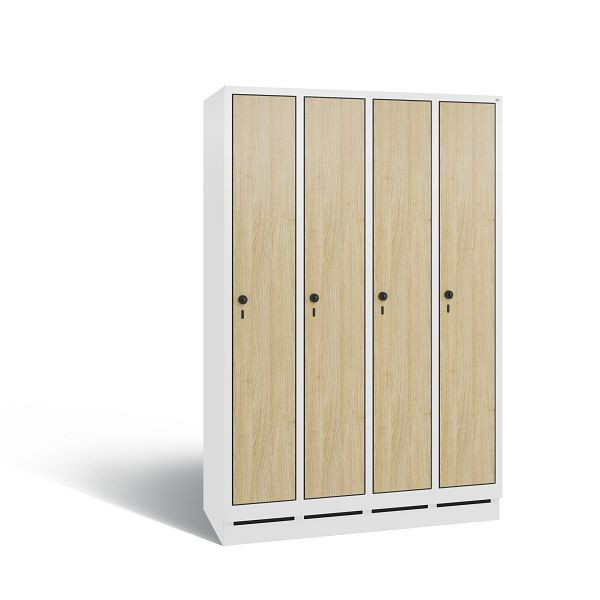 C+P Spind Evolo, 4 Abteile, H1800xB1190xT500 mm, Weiß/MDF Eiche, 48020-40 S11147