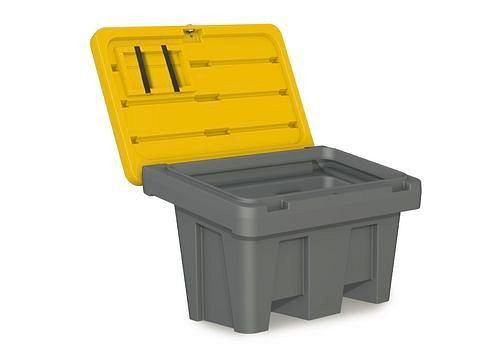 DENIOS Streugutbehälter GB 150 aus Polyethylen (PE), 150 Liter Volumen, Deckel gelb, 241-875
