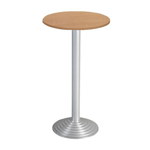 Bisley MULTI Desking Stehtisch, rund, 1 Platte, aluminium, 38 mm, Dekor BC buche, H 740 x D 600 mm, SR106BC300