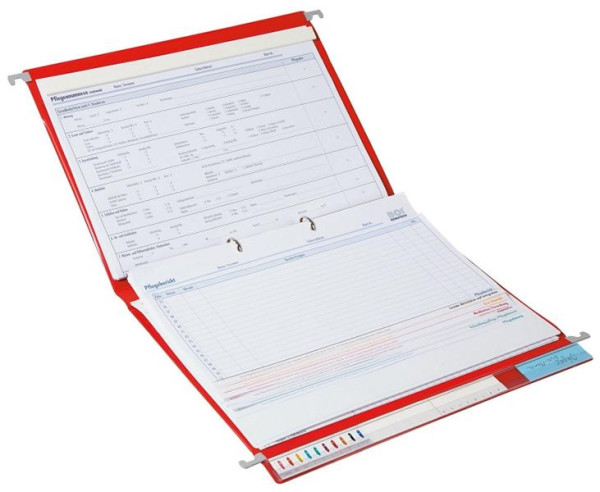 BOI Hängeregistermappe mit Ringbuchheftung für stat. Bereich, rot, click, 9218-00303