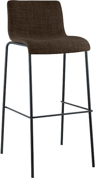 CLP Barhocker Hoover Stoff 4-Fuß Gestell schwarz, braun, 301722