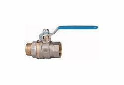 Riegler Kugelhahn mit blauem Stahlhebel, leichte Ausführung, Innnen/Außengewinde, 103218