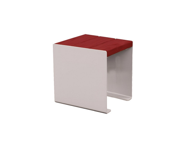 Procity Sitzbank Kube, 450 mm, Stahl & Holz Ohne Rückenlehne, Mahagoni/RAL 7044, 306397.7044.ACAJ