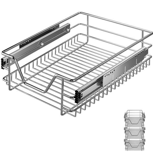 casaria Teleskopschublade 3er-Set 40cm Schrankbreite Außenmaß, 995592