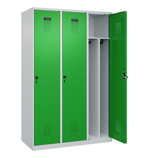 C+P Spind Evolo PLUS, 3 Abteile, 1850x1200x500mm, 7035/6037, Verschluss Drehriegel, 049000-32F S10011