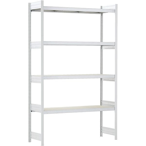 BITO Großfachregal Grundfeld Set /350kg 2499x1562x524 4 Ebenen Spanplatte RAL7035, C1255-0052