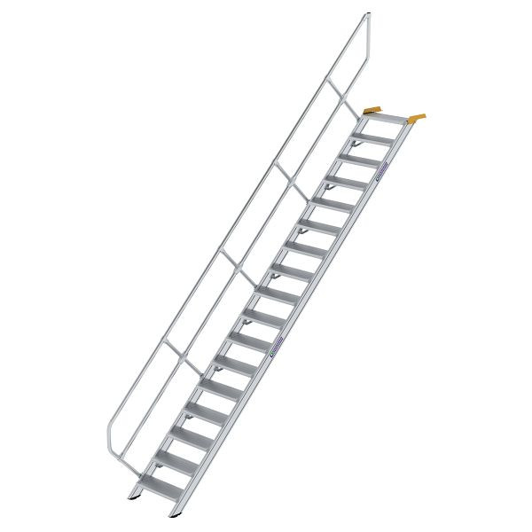 Munk Günzburger Steigtechnik Treppe 45° Stufenbreite 600 mm 17 Stufen Aluminium geriffelt, 600257