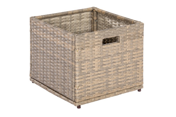 Merxx Unterschiebbox für Eckbank, klein, graubeige, Stahlgestell mit Kunststoffgeflecht, 28824-258