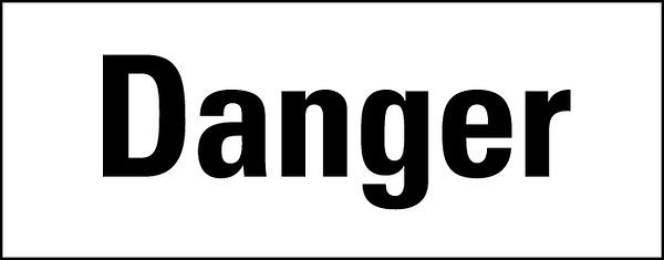 Schilder Klar Gefahrstoffkennzeichung Signalwort: Danger, auf Rolle à 500 Stück, 90x35 mm Folie selbstklebend, 477/93