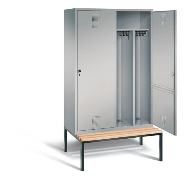 C+P Schwarz-Weiss-Spind Evolo, H2090xB1190xT500mm, Farbe: Weißaluminium, 48250-40 S10106