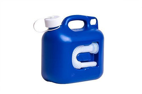 DENIOS Kanister für ad-blue, 5 l, dunkelblau, mit flexiblem Auslaufrohr, VE: 12 Stück, 308372