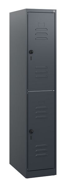 C+P Doppelstöckiger Spind Classic PLUS, 1530x300x500mm, 7016/7016, Drehriegel, 0803005-10 S10010