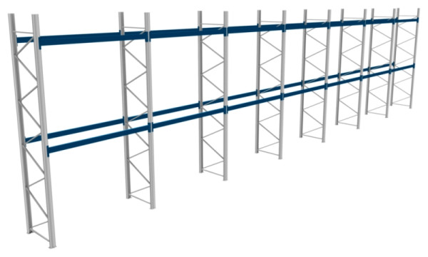 BITO Palettenregal P3 5005x1100x19900 Komplettregal, 2E, 800 RAL5010 U, 56522