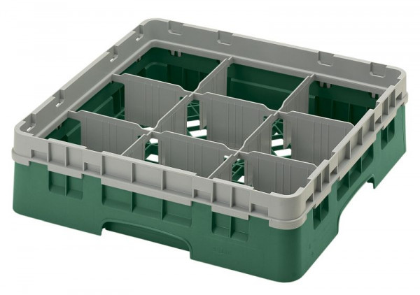Cambro Spülkorb mit 9 Fächer Camrack® 9 cm Flaschengrün, 9S318119