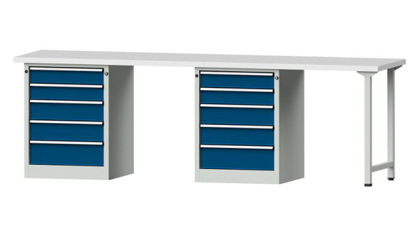 ANKE Werkbänke Kombiwerkbank, Modell 915 V, 2800 x 700 x 890 mm, RAL 7035/5010, KSP 40 mm, 415.133