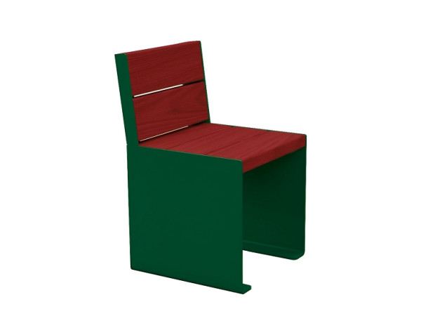 Procity Stuhl Kube. Mit Rückenlehne, Stahl & Holz, Mahagoni/RAL 6005, 306394.6005.ACAJ
