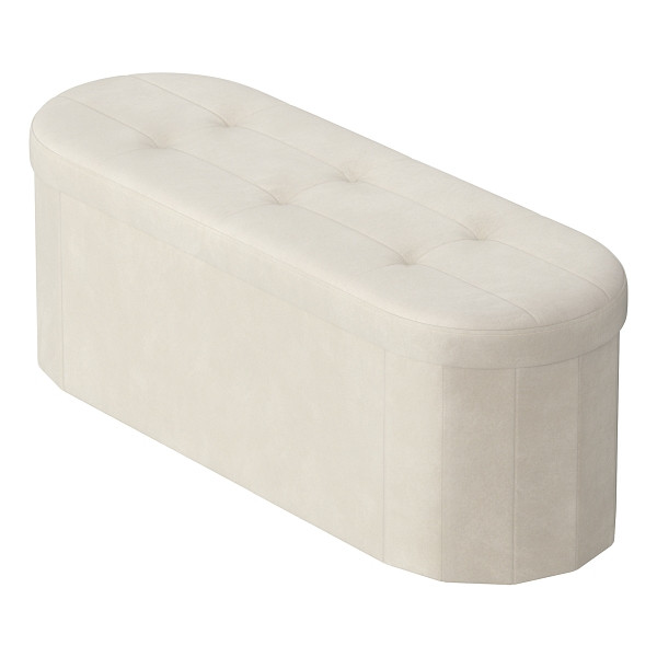 SONGMICS Ottoman Speicher, Cappuccino Beige, 110x38x38 cm, LSF297LH01