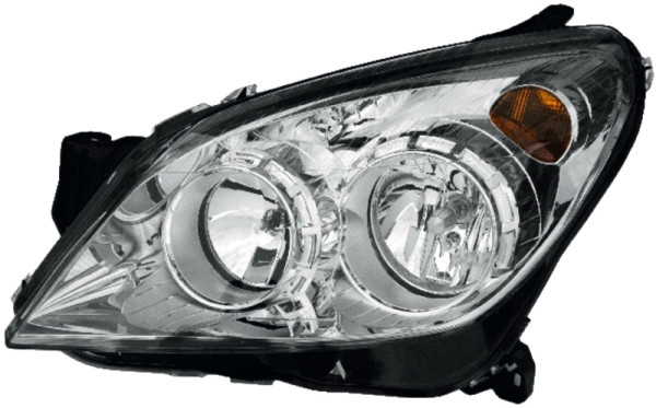 HELLA Halogen-Hauptscheinwerfer, für u.a. Opel Astra H (A04), chrom, ECE, für Rechtsverkehr, links, 1EG 270 370-611