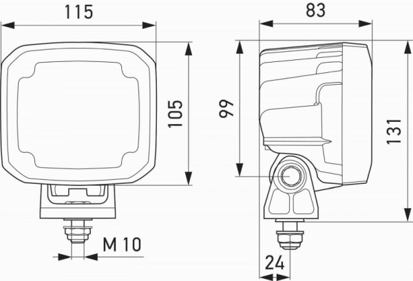 HELLA LED-Arbeitsscheinwerfer, Ultra Beam S, 12/24V, 4400lm, Schraubanschluss, Fußbefestigung, Arbeitslicht, blendfrei, 1GA 995 706-017