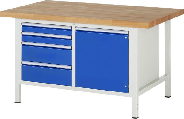 RAU Werkbank Serie 8000 - Modell 8470, B1500 x T900 x H840-1040 mm, 13-8470A2-159B4H.11