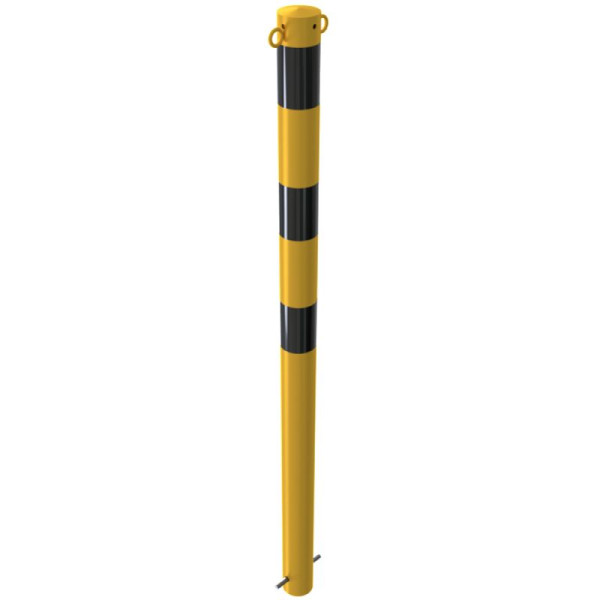 Stein HGS Stahlrohrpoller/Rammschutzpoller, ortsfest, zum Einbetonieren mit Erdanker, 2 Ösen (180°), Material: Stahlrundrohr Ø 76 mm, 476bg-2