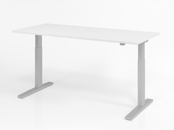 Hammerbacher Schreibtisch XMKA19, 180 x 80 cm, Platte: Weiß, 25 mm dick, ABS-Dickkante, Rechteckform, VXMKA19/W/S
