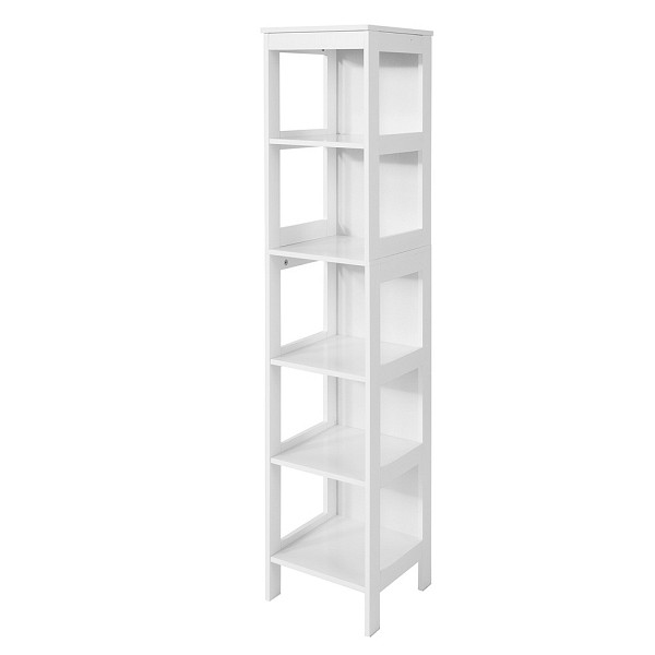 SoBuy Badezimmerschrank mit 5 Regalböden Weiß 30x30x139 cm, Funktional, BZR14-W